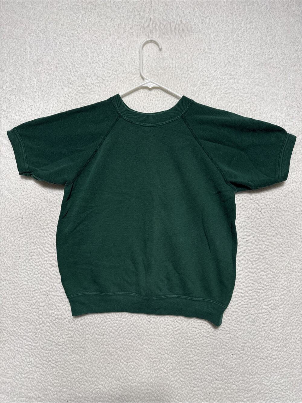 Vtg 70s JC Penney Green Short Sleeve Raglan Soft Pullover Sweatshirt Large